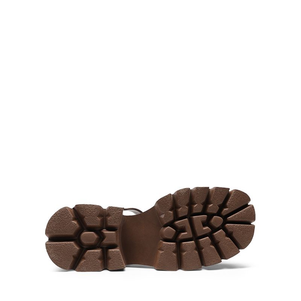  Platform Ankle Strap Chunky Heel Sandals  - BROWN - 4
